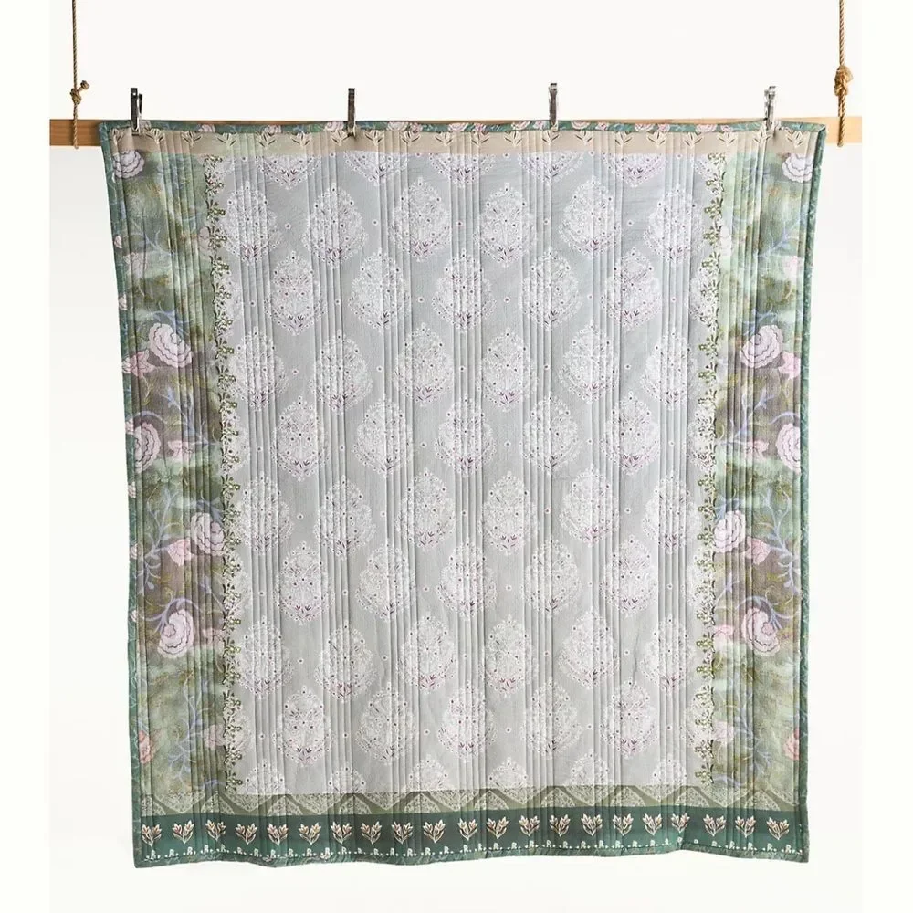 Anthropologie The Printed Textured Cotton Quilt Collection Size Queen